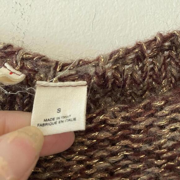 MOTH ANTHROPOLOGIE brown bronze gold knit sweater - Picture 7 of 7